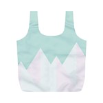 Montain Blue Snow Chevron Wave Pink Full Print Recycle Bags (M)  Back