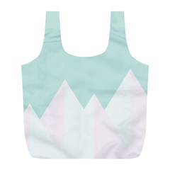 Montain Blue Snow Chevron Wave Pink Full Print Recycle Bags (l)  by Mariart