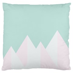 Montain Blue Snow Chevron Wave Pink Large Flano Cushion Case (one Side) by Mariart