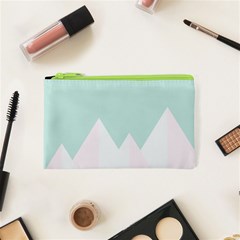 Montain Blue Snow Chevron Wave Pink Cosmetic Bag (xs) by Mariart