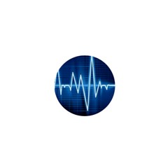 Heart Monitoring Rate Line Waves Wave Chevron Blue 1  Mini Buttons