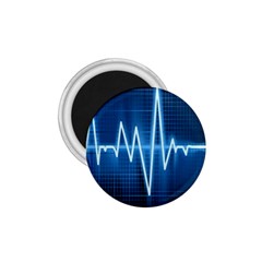 Heart Monitoring Rate Line Waves Wave Chevron Blue 1 75  Magnets