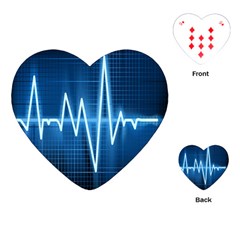 Heart Monitoring Rate Line Waves Wave Chevron Blue Playing Cards (heart) 