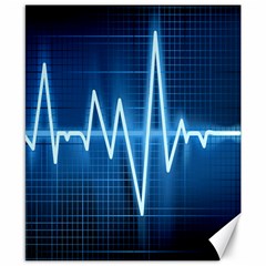 Heart Monitoring Rate Line Waves Wave Chevron Blue Canvas 8  X 10  by Mariart