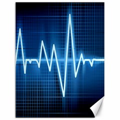 Heart Monitoring Rate Line Waves Wave Chevron Blue Canvas 12  X 16  