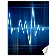 Heart Monitoring Rate Line Waves Wave Chevron Blue Canvas 36  X 48  