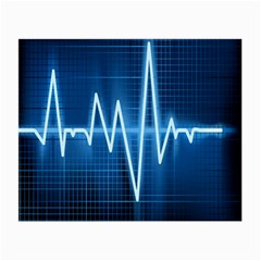 Heart Monitoring Rate Line Waves Wave Chevron Blue Small Glasses Cloth (2-side) by Mariart