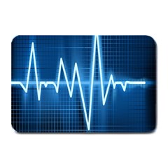 Heart Monitoring Rate Line Waves Wave Chevron Blue Plate Mats by Mariart