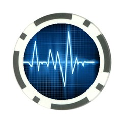 Heart Monitoring Rate Line Waves Wave Chevron Blue Poker Chip Card Guard by Mariart