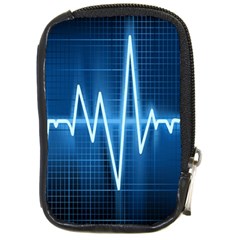 Heart Monitoring Rate Line Waves Wave Chevron Blue Compact Camera Cases by Mariart