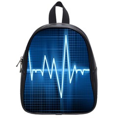 Heart Monitoring Rate Line Waves Wave Chevron Blue School Bags (small)  by Mariart