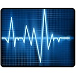 Heart Monitoring Rate Line Waves Wave Chevron Blue Fleece Blanket (Medium)  60 x50  Blanket Front