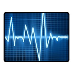 Heart Monitoring Rate Line Waves Wave Chevron Blue Fleece Blanket (small) by Mariart