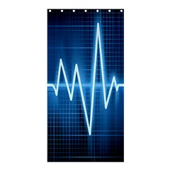 Heart Monitoring Rate Line Waves Wave Chevron Blue Shower Curtain 36  X 72  (stall)  by Mariart