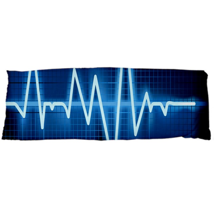 Heart Monitoring Rate Line Waves Wave Chevron Blue Body Pillow Case Dakimakura (Two Sides)