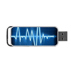 Heart Monitoring Rate Line Waves Wave Chevron Blue Portable Usb Flash (one Side) by Mariart