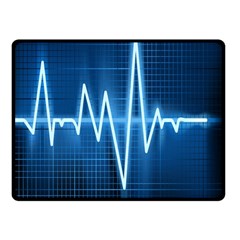 Heart Monitoring Rate Line Waves Wave Chevron Blue Double Sided Fleece Blanket (small)  by Mariart