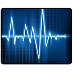 Heart Monitoring Rate Line Waves Wave Chevron Blue Double Sided Fleece Blanket (medium)  by Mariart