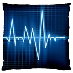 Heart Monitoring Rate Line Waves Wave Chevron Blue Standard Flano Cushion Case (two Sides) by Mariart