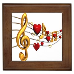 Music Notes Heart Beat Framed Tiles