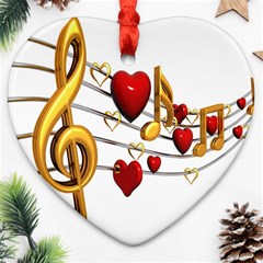 Music Notes Heart Beat Ornament (heart) by Mariart