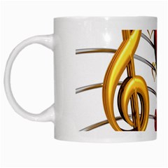 Music Notes Heart Beat White Mugs by Mariart