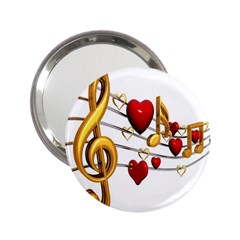 Music Notes Heart Beat 2 25  Handbag Mirrors by Mariart