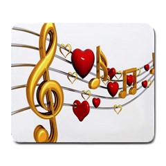 Music Notes Heart Beat Large Mousepads