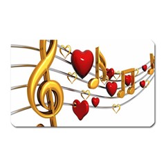 Music Notes Heart Beat Magnet (rectangular) by Mariart