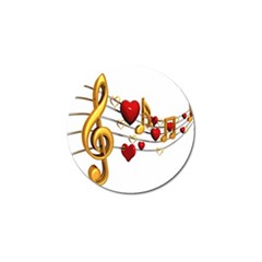 Music Notes Heart Beat Golf Ball Marker by Mariart