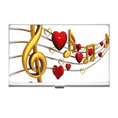 Music Notes Heart Beat Business Card Holders by Mariart