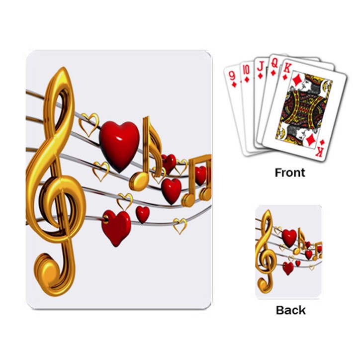 Music Notes Heart Beat Playing Card