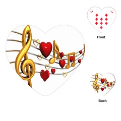 Music Notes Heart Beat Playing Cards (heart)  by Mariart