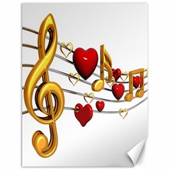 Music Notes Heart Beat Canvas 18  X 24   by Mariart