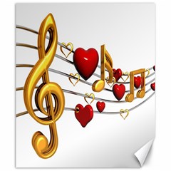 Music Notes Heart Beat Canvas 20  X 24   by Mariart