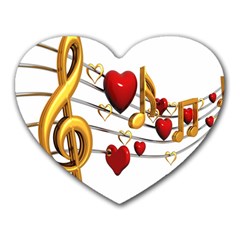 Music Notes Heart Beat Heart Mousepads by Mariart