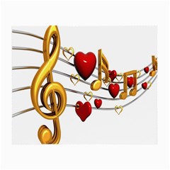 Music Notes Heart Beat Small Glasses Cloth (2-side) by Mariart