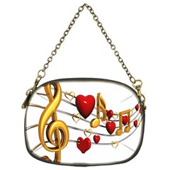 Music Notes Heart Beat Chain Purses (one Side) 