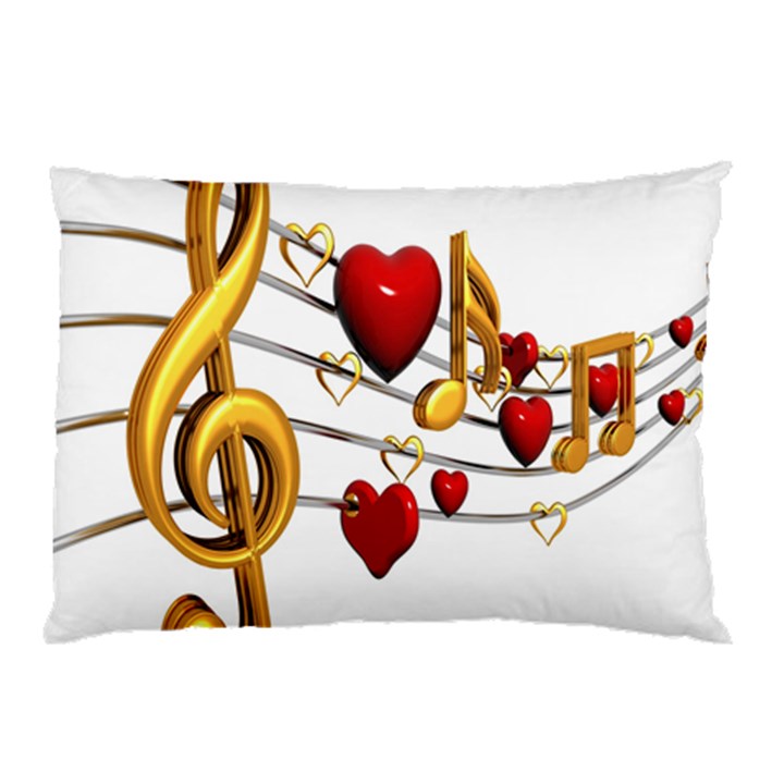 Music Notes Heart Beat Pillow Case