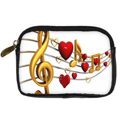 Music Notes Heart Beat Digital Camera Cases by Mariart