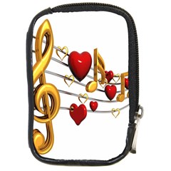 Music Notes Heart Beat Compact Camera Cases by Mariart