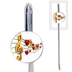 Music Notes Heart Beat Book Mark by Mariart