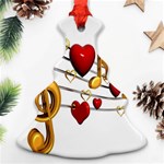 Music Notes Heart Beat Ornament (Christmas Tree)  Front