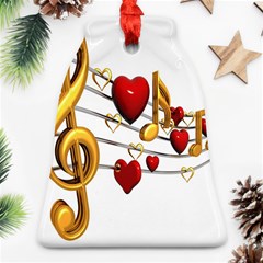 Music Notes Heart Beat Bell Ornament (two Sides) by Mariart