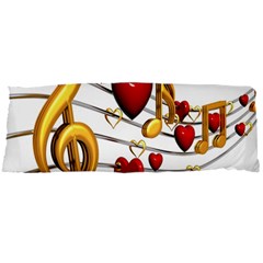 Music Notes Heart Beat Body Pillow Case Dakimakura (two Sides) by Mariart