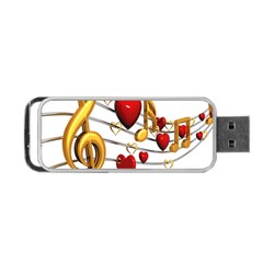 Music Notes Heart Beat Portable Usb Flash (two Sides) by Mariart