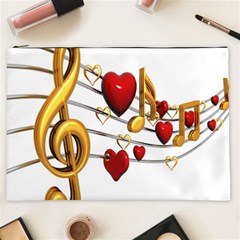 Music Notes Heart Beat Cosmetic Bag (xxl)  by Mariart