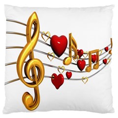 Music Notes Heart Beat Standard Flano Cushion Case (two Sides) by Mariart