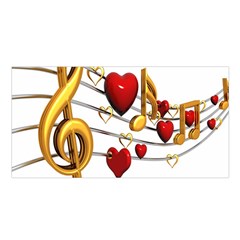 Music Notes Heart Beat Satin Shawl by Mariart