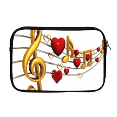 Music Notes Heart Beat Apple Macbook Pro 17  Zipper Case by Mariart